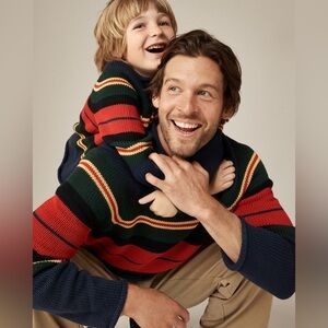 J Crew 1988 Rollneck™ sweater in cotton rugby stripe CL412 XL